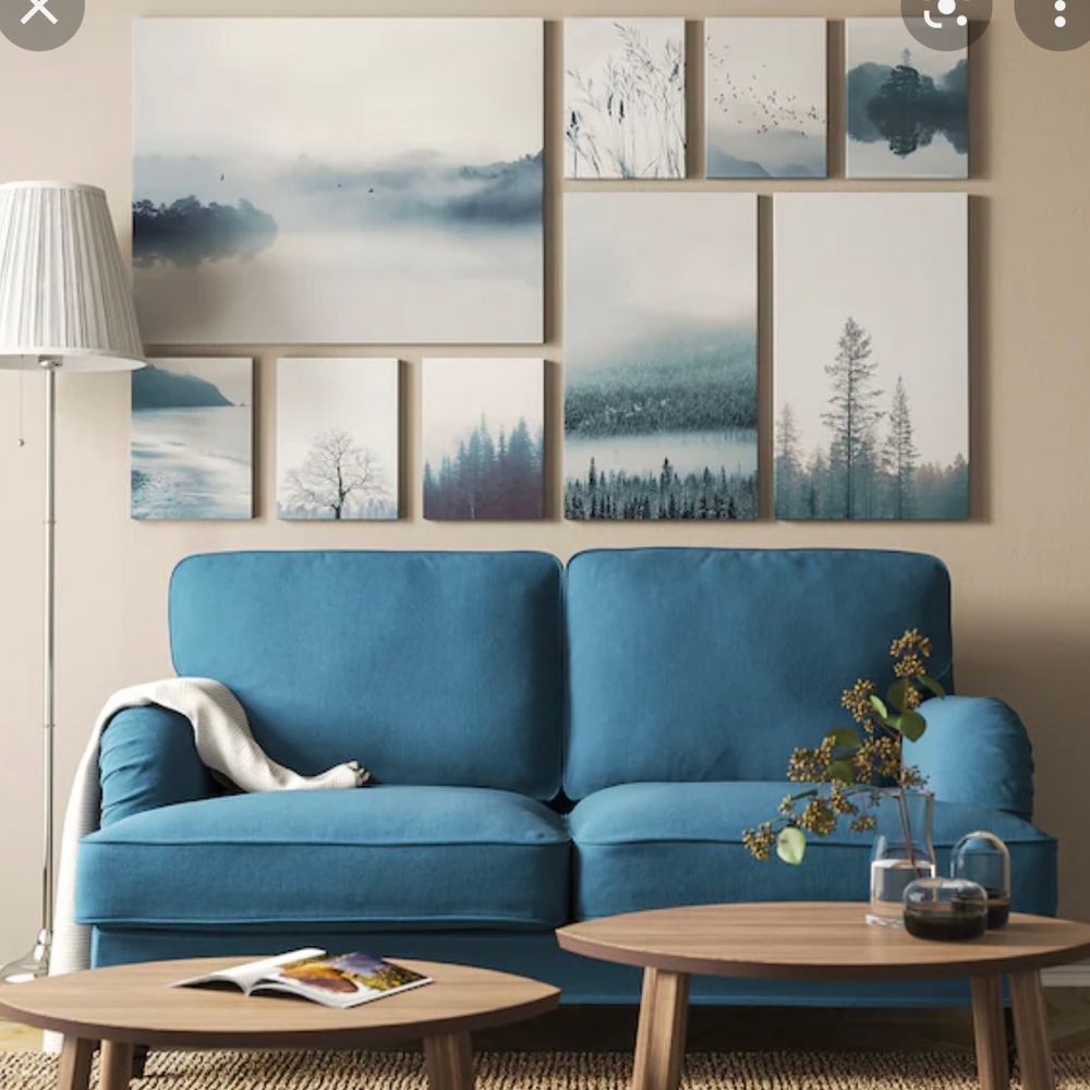 IKEA 9 piece canvas wall art like new